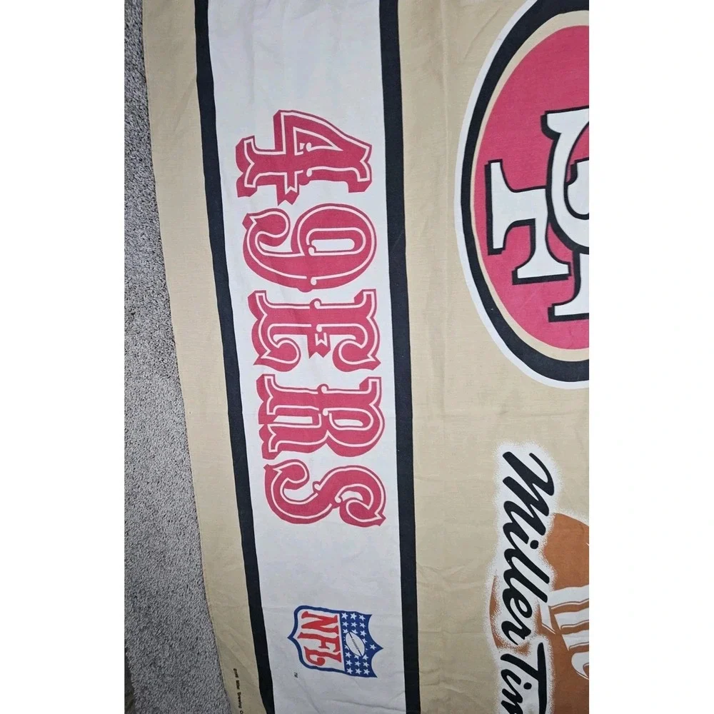 Vintage‎ Miller Lite Time Beer 49ers NFL Flag 60x31 1998 Vanguard Visual RARE